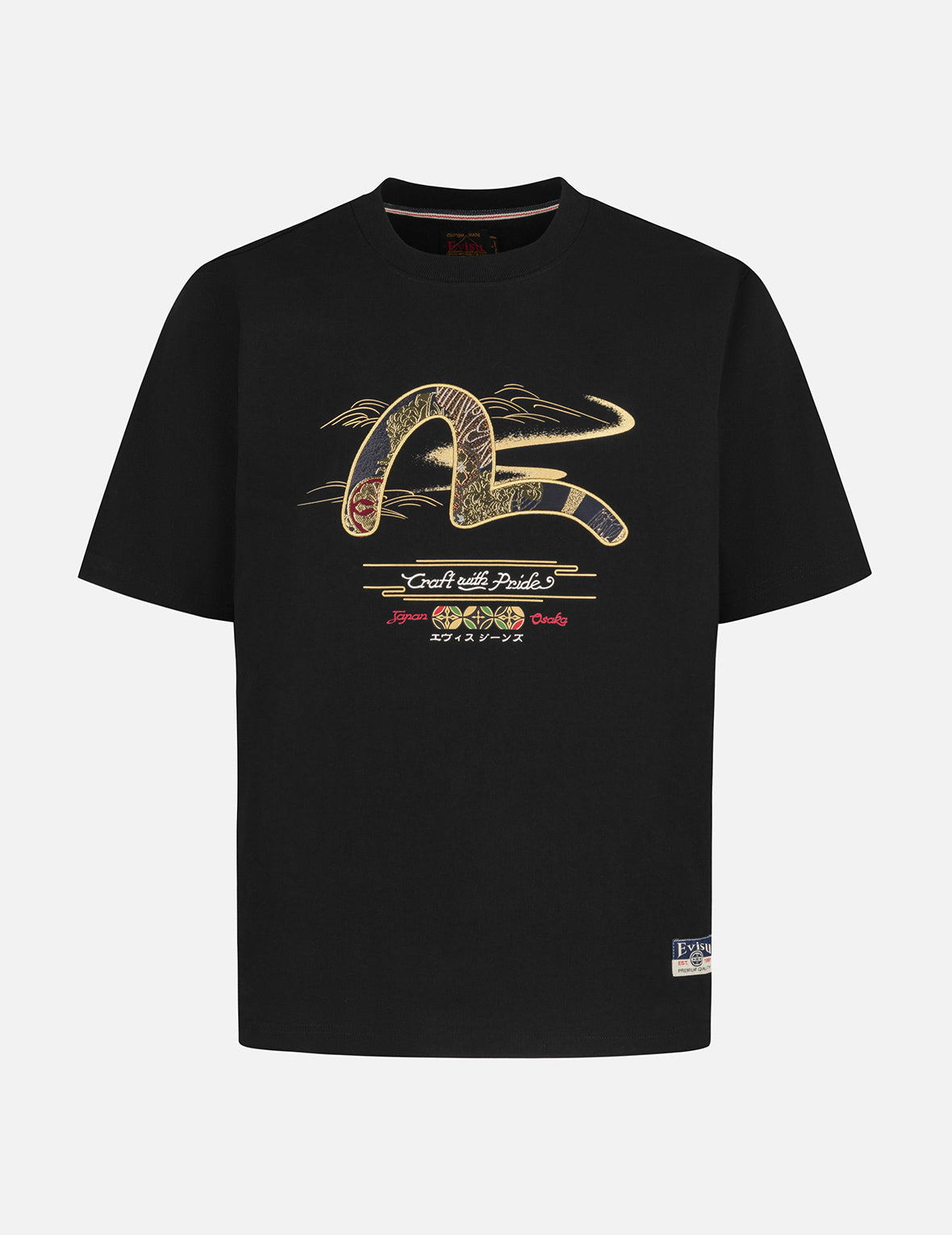 海鸥织锦布贴常规版型T恤